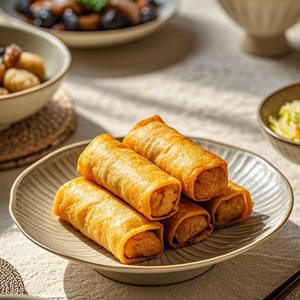 Rollitos de Primavera Vegetarianos Crujientes IQF al por Mayor, Sabor Picante, Rollitos de Primavera de Verduras Congeladas para Restaurantes, Empacados en Bolsas - Product Image 4