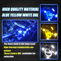 MOTOLED Exploradoras para Moto, Luces LED Azul, Amarillo, Blanco, DRL, 60W, 10000LM