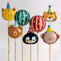 Ballons de fête de cirque pour enfants, ballons rayés et animaux 4D, ensemble de décoration d'anniversaire