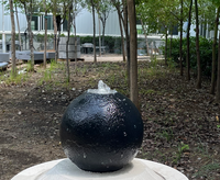 Fontaine sphérique en acrylique de 16 pouces, sphère d'eau, pré-percée, 40 cm, fontaine sphérique transparente pour jardin, maison, cour