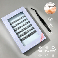 Faux cils réutilisables en vison synthétique, sans colle, pour une tenue durable et imperméable, cils pré-collés à presser, cils en grappe DIY