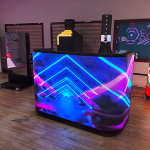 P2.5 Mobile Portable Club Bar Front Reception Curved Dance Stand Exhibition DJ Booth Desk Table LED Video <b>Wall</b> <b>Display</b> Screen - Product Image 2