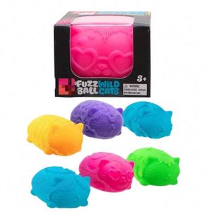 Nuevo Diseño Needoh Fuzz Ball Wild Cats, Juguete Antiestrés de Maltitol Suave y Blandito para la Punta de los Dedos - Product Image 1