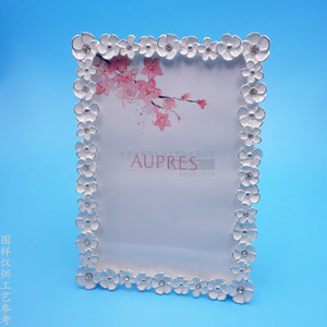 Cadre photo en métal sur mesure, rectangulaire, nickel brillant, décoré de strass, décoration d'intérieur, cadeau - Product Image 1