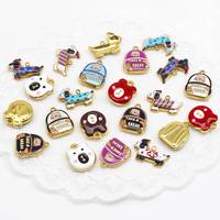 FMSCM-7 Breloques en émail chien saucisse de dessin animé mignon, pendentifs multi-ours colorés et adorables à l'effet goutte d'huile, accessoire de bijouterie DIY et décoration de sac