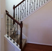 Rampe décorative en chêne rouge durable, modèle 7047, avec rail décalé à gauche, pour balcon, escalier, villa, design traditionnel, facile à installer, idéal pour hôtel
