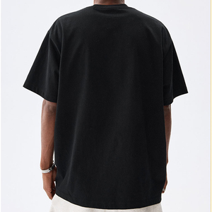 T-shirt Oversize Bianca da Uomo in Cotone 100% 260gsm Pesante con Logo Personalizzato Floccato e Spalle Cadenti - Vendita all'Ingrosso - Product Image 2