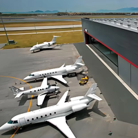 Hangar d'avion préfabriqué sur mesure à grande portée, design moderne, structure en acier préfabriquée