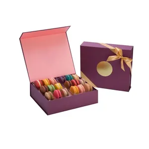 Wholesale High Quality Customized 4 6 12 24 Macaron Paper Packaging Box Macaron Gift Box