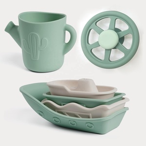 Nouvel ensemble <span class=keywords><strong>de</strong></span> jouets <span class=keywords><strong>de</strong></span> bain pour bébé en silicone nautique, jouets <span class=keywords><strong>de</strong></span> bain empilables en silicone <span class=keywords><strong>de</strong></span> qualité alimentaire pour baignoires/piscines/plages - Product Image 1