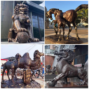 Sculptures en bronze personnalisées faites à la main, figurines d'animaux modernes en laiton pour montage au sol extérieur - Product Image 4