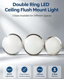 <span class=keywords><strong>Plafonnier</strong></span> LED à double anneau anti-éblouissement à montage en saillie pour balcon, chambre, <span class=keywords><strong>salle</strong></span> <span class=keywords><strong>de</strong></span> <span class=keywords><strong>bain</strong></span>, éclairage intérieur - Product Image 1