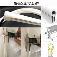 Bandes lumineuses LED néon 10*23mm 5050RGB pleine couleur étanches 60LED/M 12V/24V basse tension décoration d'ingénierie bande lumineuse flexible