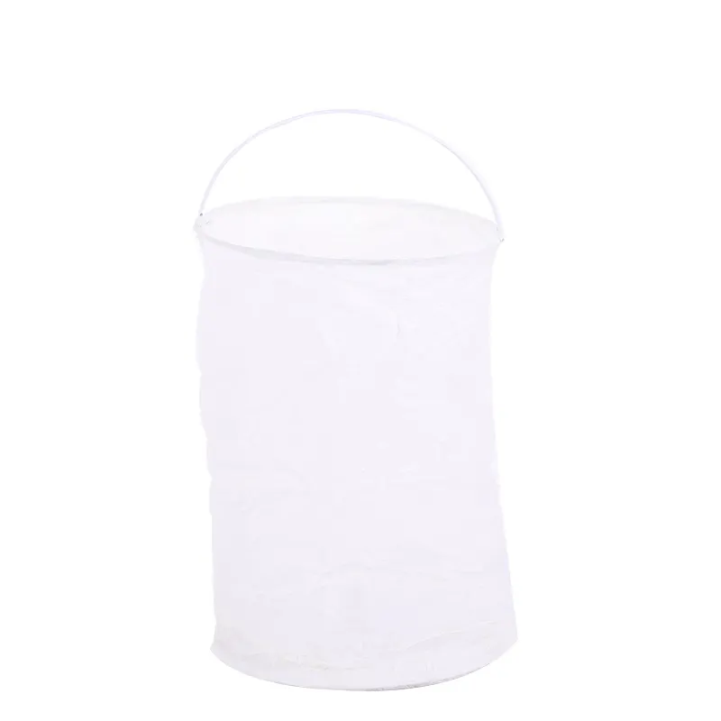 Linterna de papel plegable con cilindro colgante, luz LED de celda CR2032 para decoración de bodas, fiestas y festivales, color blanco, 10x15cm