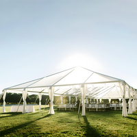 Tentes de réception transparentes en verre pour événements, mariages et fêtes de luxe, en aluminium, pour 100, 300, 500, 1000 personnes, avec toit transparent