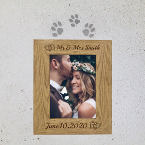 Personalised Solid <b>Oak</b> Hinged Photo <b>Frame</b> Wooden Picture <b>Frame</b> Custom Engraved Family Home Decor - Product Image 3