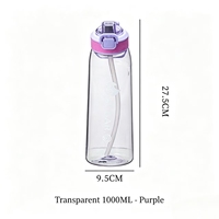 Bouteille anti-fuite sans odeur Tritan+PP avec couvercle à ouverture rapide, compatible lave-vaisselle, idéale pour le camping, le parc, l'école, la randonnée