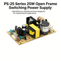 Alimentation à découpage à châssis ouvert PS-25 5V 12V 24V AC-DC Sortie simple 25W 85-264VAC CE RoHS Industrielle