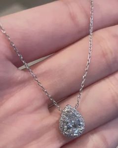 Xinfly - Collar con Colgante de Diamante Cultivado en Laboratorio de 18 Quilates y 1.17 Quilates, Forma de Gota de Agua, Joyería Fina con Forma de Pera, para Bodas, Estilo Moderno - Product Image 3