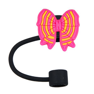 Vendita calda in Silicone paglia di polvere Toppers colorato bicchiere <span class=keywords><strong>tazza</strong></span> di paglia coperture punte per bicchiere tazze accessori bowknot paglia toppers - Product Image 4