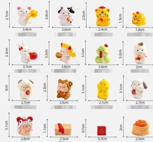 Capodanno 12 zodiaci cinesi ratto di bue di tigre di coniglio di drago di cavallo di pecora scimmia gallo di cane di maiale di scultura in resina art <span class=keywords><strong>dog</strong></span> - Product Image 2