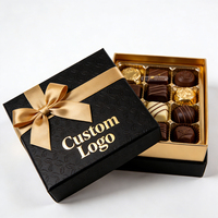 Emballage de Truffes au Chocolat de Luxe Écologique, Boîte Personnalisée en Carton avec Couvercle et Base, avec Rubans