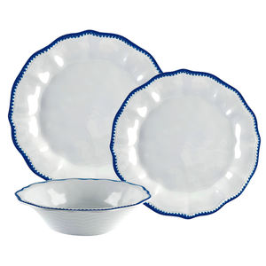 SEBEST fábrica personalizada línea azul elegancia melamina cena conjunto vajilla verano platos cuencos boda ecológico - Product Image 1