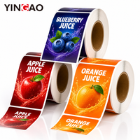 Rouleau d'autocollants adhésifs personnalisés, imperméables, écologiques, durables, étiquettes pour bouteilles de jus, boissons, lait, emballages, autocollants de logo