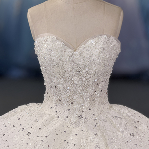 Vestido de Novia de Lujo Dy8502 con Lentejuelas, Color Caramelo, Hombros Descubiertos, Estilo Princesa, con Cuentas, para Fiesta Formal - Product Image 3