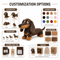 Peluche personnalisée Teckel sur mesure, directement de l'usine, à partir de vos designs (OEM/ODM), poupée de personnage en peluche pour marques IP originales