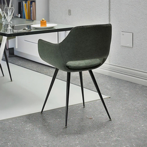 Silla de Comedor <span class=keywords><strong>OHH</strong></span> Tapizada en Terciopelo con Patas de Metal Negro, Tela de Cuero/PU, Suministro Directo de Fábrica para el Hogar y la Cocina - Product Image 2