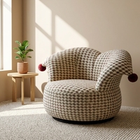 Fauteuil pivotant décoratif original en tissu, canapé simple rond pour salon