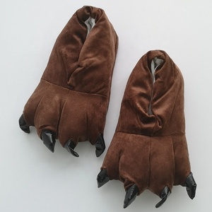 Chaussons <span class=keywords><strong>d</strong></span>'hiver en peluche doux et amusants en forme de patte <span class=keywords><strong>d</strong></span>'animal, motif griffe de monstre de Noël, pour intérieur - Product Image 2