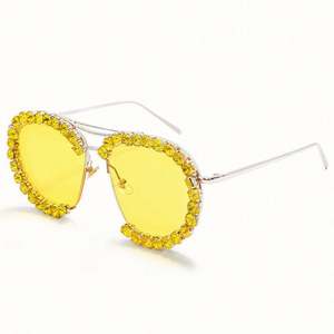 Gafas de Sol Redondas de Diamantes de Imitación de Lujo para Hombre y Mujer, Moda 2020 - Product Image 5