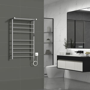 Sèche-serviettes électrique intelligent moderne pour salle de bain, qualité hôtelière, étanche, chromé avec finition or rose, fixation murale, 5 barres chauffantes - Product Image 3