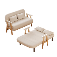 Canapé-lit pliable moderne avec structure en bois massif, gain de place pour chambre et appartements, lit extensible simple/double