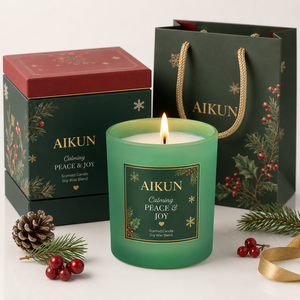 Vela Aromática de Natal em Cera de Soja com Controle de Qualidade Rigoroso e Preço de Fábrica AIKUN para Decoração de Casa - Product Image 3