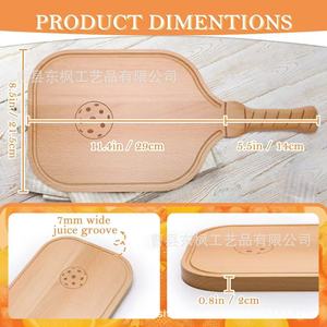 Bandeja de madera con forma de pala de ping pong y asa, tabla de cortar portátil de madera maciza para servir delicatessen y desayunos - Product Image 5
