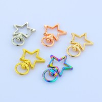 Mousquetons pivotants en forme de cœur, crochets porte-clés mignons en forme de chat, étoile et cœur pour fournitures de bricolage et breloques de sacs.