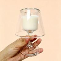 Bougeoir en verre de cristal personnalisé, simple et créatif-Lampe à thé à double usage et base de bougie conique pour la décora