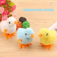 Belle horloge en peluche poussin son jouet jouets pour animaux de compagnie en peluche poussin Simulation sautant poulets horloge automatique chat jouet