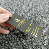 Cartes de visite en carton texturé gaufré personnalisées 500g Argent et noir Marquage à chaud Logo personnalisé