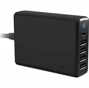 60W Multi Port Wall Charger Type C PD QC3.0 Fast Charger Quick Charge With 1.6M Power Cord For Mobile Phone Accessories