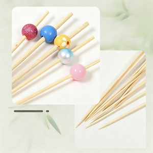 Brochettes décoratives écologiques en bambou, résistantes à la chaleur, antiadhésives, jetables, pour <span class=keywords><strong>fruits</strong></span>, artisanat, barbecue, mariage, fête, fantaisie - Product Image 4