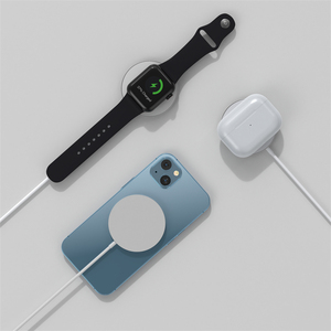 Caricatore <span class=keywords><strong>Portatile</strong></span> per <span class=keywords><strong>Smartphone</strong></span> 3 in 1, Base di Ricarica Wireless Magnetica per Telefono, Auricolari e Orologio, Stazione di Ricarica Wireless Magnetica - Product Image 2