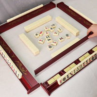 Règle de Mahjong Magnétique en Bois Premium Double Dragon 18 Pouces, Support Américain Qualité Casino Professionnelle, Ensemble de Quatre Pièces, Logo Personnalisé