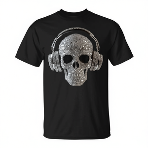 Camiseta de DJ Skull of Diamonds con auriculares, categoría promocional - Product Image 2