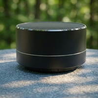 S9 S10 C6 BTS06 A10 Altavoz Bluetooth Circular Portátil Pequeño de Madera de Bambú (Carcasa Metálica) con Sonido de DJ, Económico