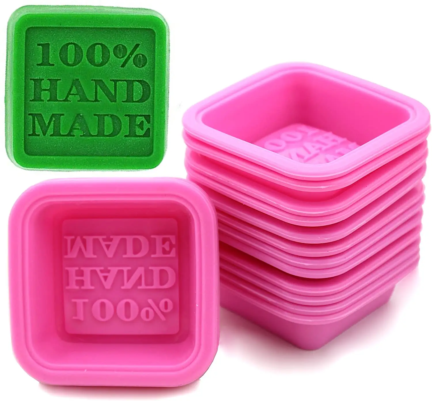 Cetakan sabun buatan tangan DIY, mudah dibersihkan, 100%, cetakan sabun silikon persegi tunggal, alat membuat kue atau sabun