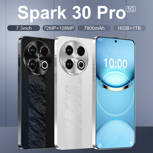 2026 Best Spark 30 5G Smart Android Phone 16+1TB 7.3" 7800mAh Long Standby Unlocked Dual SIM